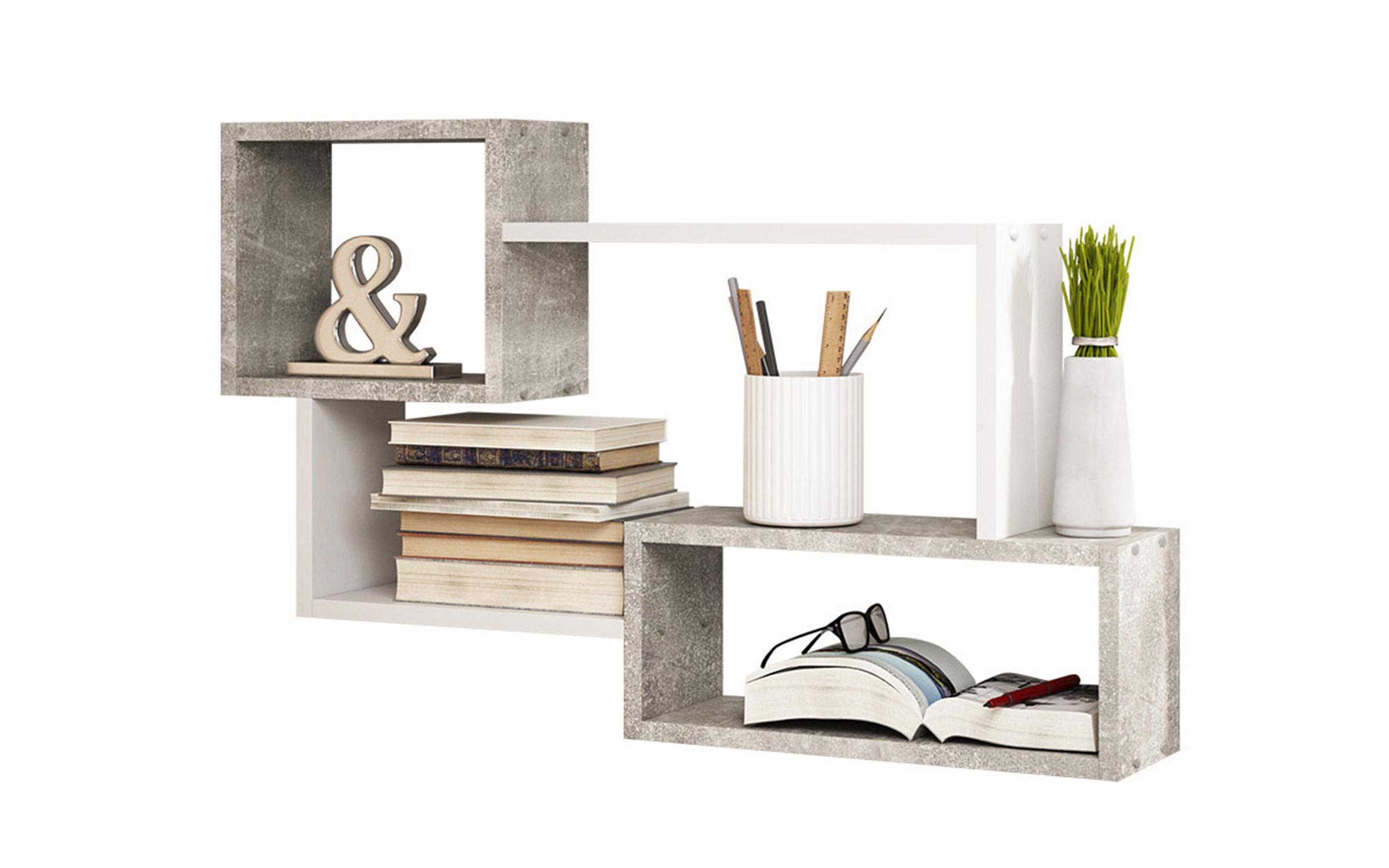 Εταζέρα Jay 2719 beton + άσπρο