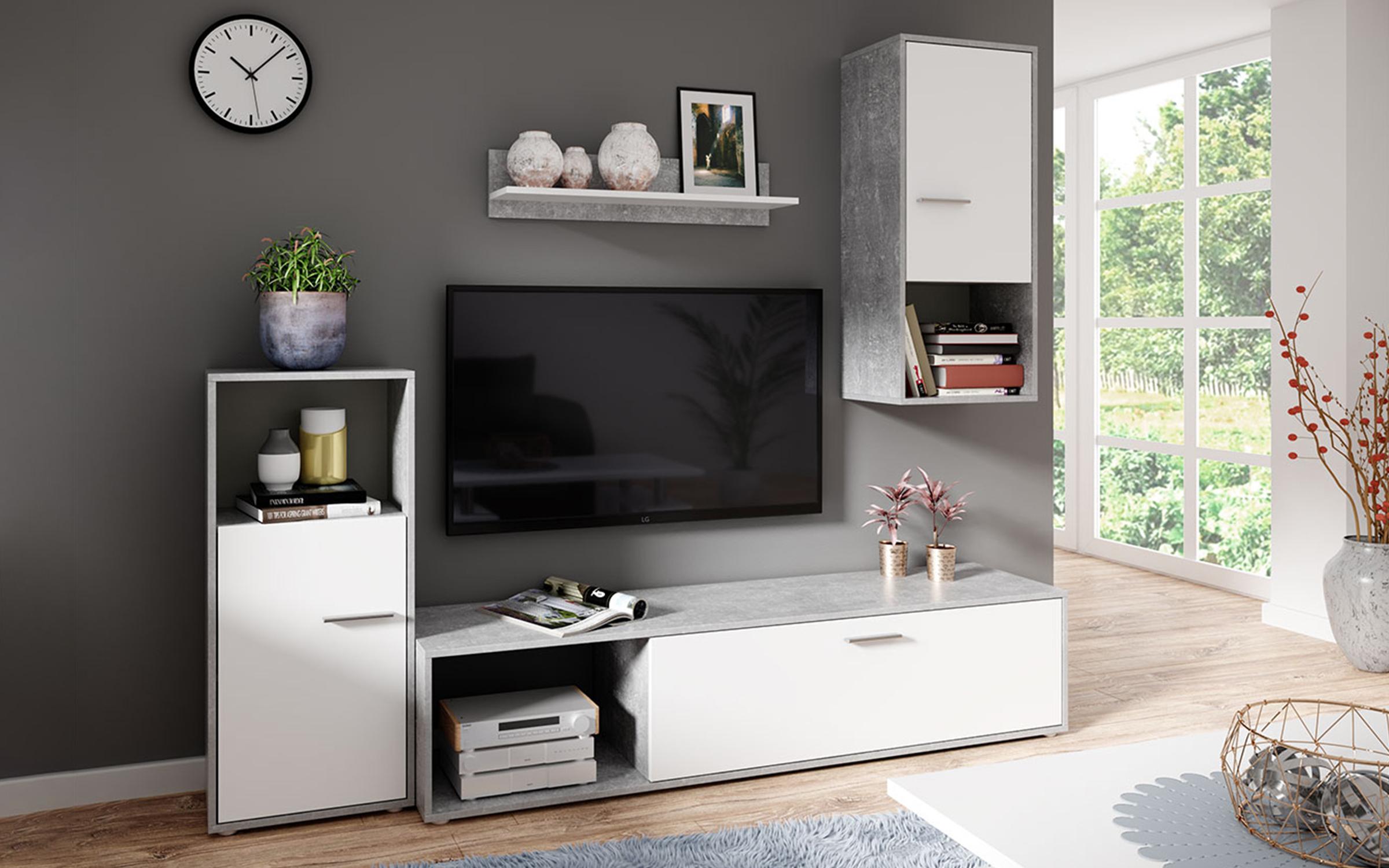 Έπιπλο σύνθεσης Alberto 7507 ανοιχτό atelier + άσπρη πέρλα