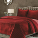 Σετ πάπλωμα velvet – SQUARE – Υπέρδιπλο 3 τεμαχίων 220×240 – ΚΟΚΚΙΝΟ