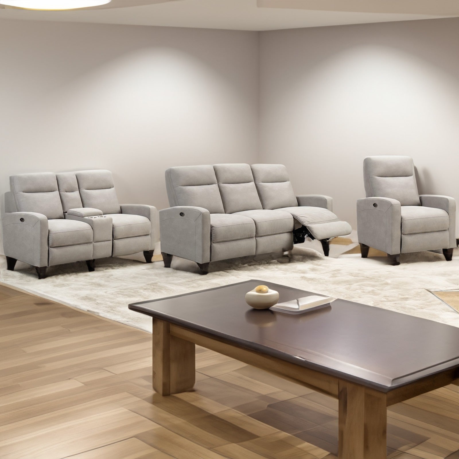 Δερμάτινη Πολυθρόνα Ανακλινόμενη Derot Γκρι FGD-85