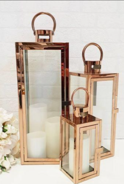Σετ Φαναράκια Μεταλλικά Loren – ROSE GOLD – 3 ΤΜΧ ISCC8852