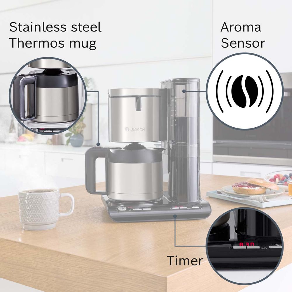 Bosch TKA8A683 Styline Inox Μηχανή Καφέ Φίλτρου