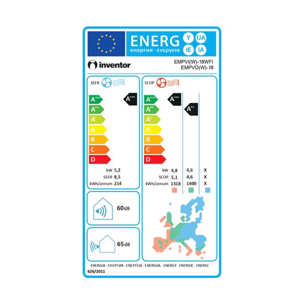 Κλιματιστικό 18.000 BTU INVENTOR EMPEROR White EMPVI-18WFI/EMPVO-18 Wh