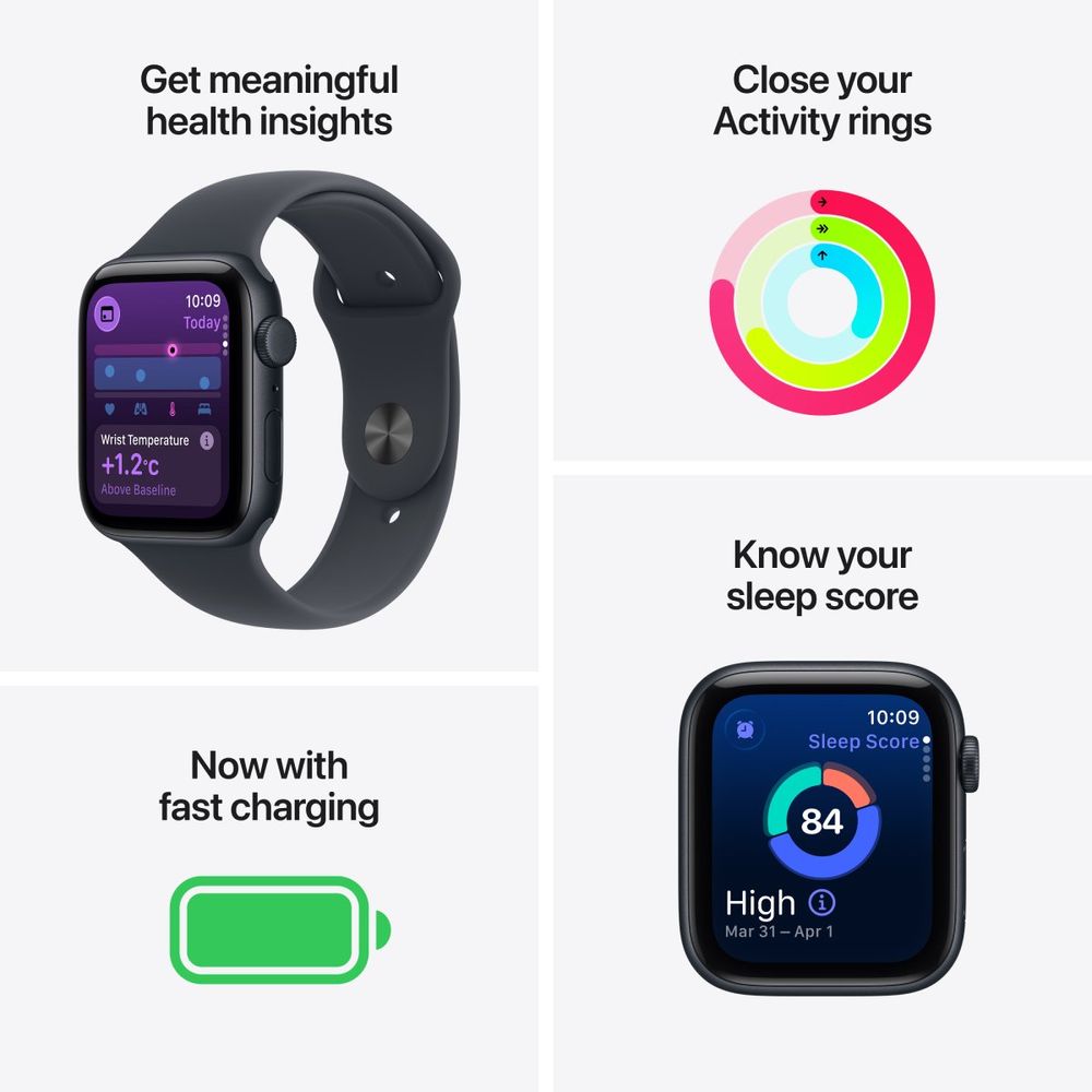 Apple Watch SE 3 GPS 40mm Starlight Aluminium Case Starlight με Sport Band S/M SmartWatch