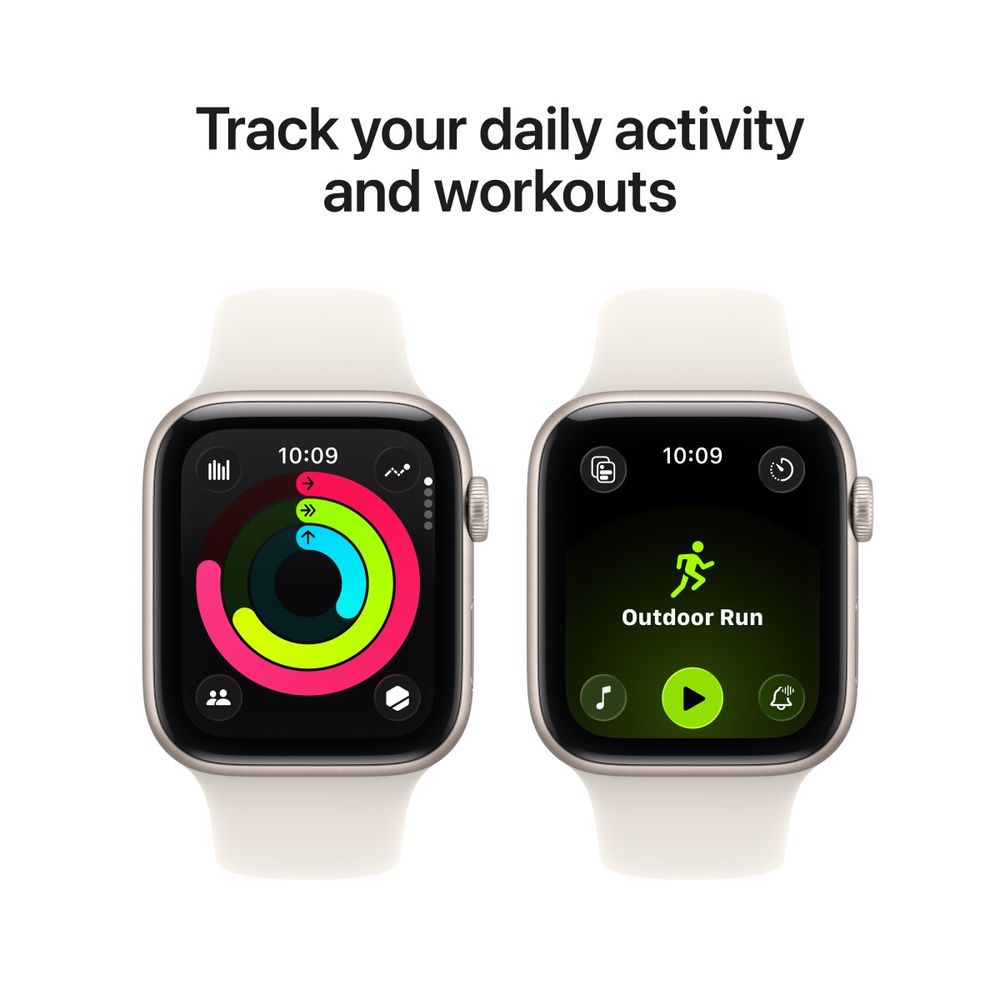 Apple Watch SE 3 GPS 40mm Starlight Aluminium Case Starlight με Sport Band S/M SmartWatch