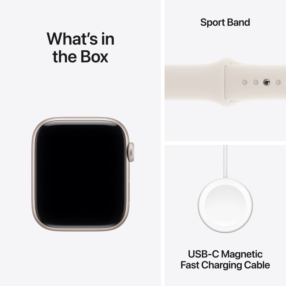 Apple Watch SE 3 GPS 40mm Starlight Aluminium Case Starlight με Sport Band S/M SmartWatch