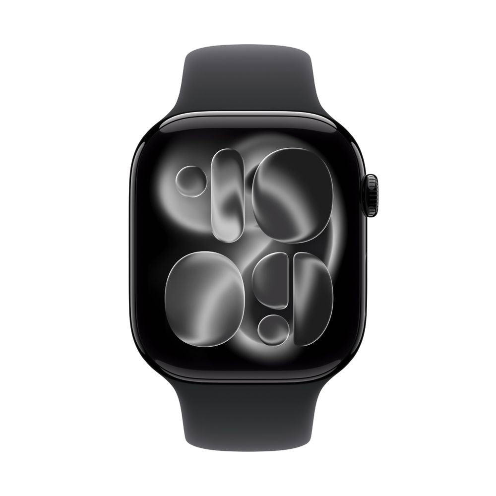 Apple Watch Series 11 GPS 46mm Jet Black Aluminium Case με Black Sport Band - M/L SmartWatch