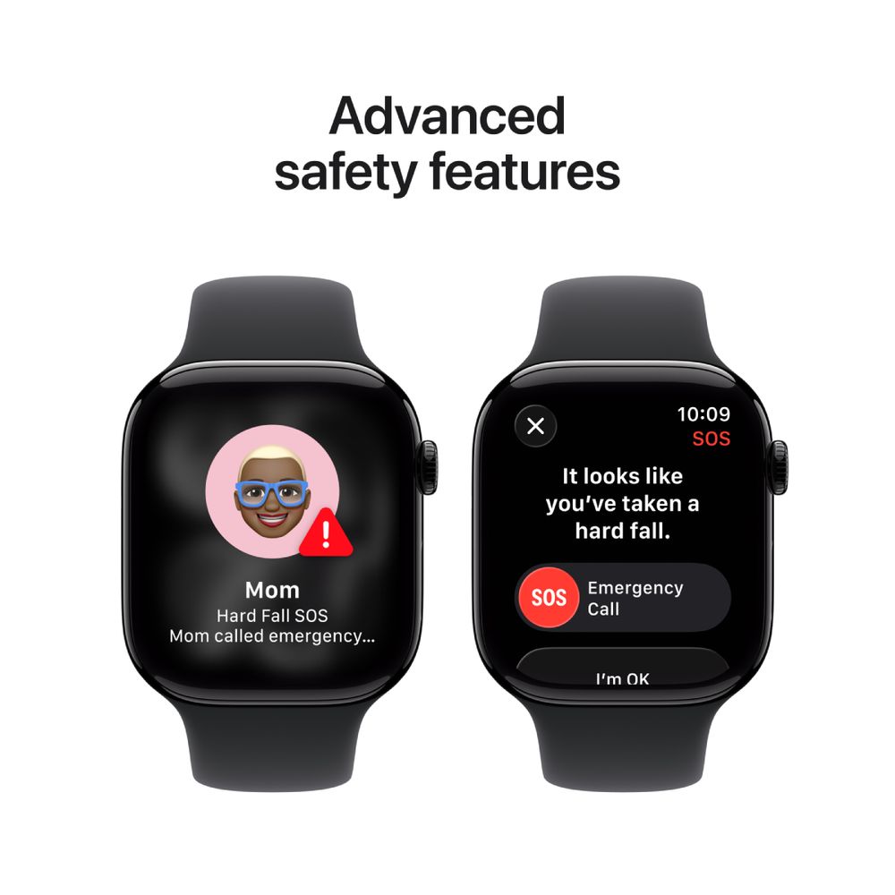 Apple Watch Series 11 GPS 46mm Jet Black Aluminium Case με Black Sport Band - M/L SmartWatch