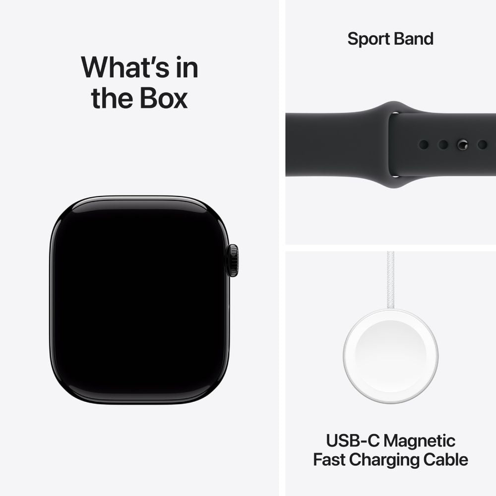 Apple Watch Series 11 GPS 46mm Jet Black Aluminium Case με Black Sport Band - M/L SmartWatch