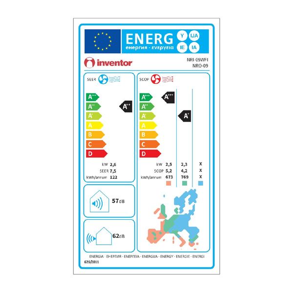 Κλιματιστικό 9.000 BTU INVENTOR NURA NRI-09WFI/NRO-09