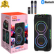 Επαναφορτιζόμενο Ηχείο Karaoke JBR-C107 60W με 2×10″, Bluetooth, RGB LED, TWS, Τηλεσκοπική Λαβή & 2 Ασύρματα Μικρόφωνα
