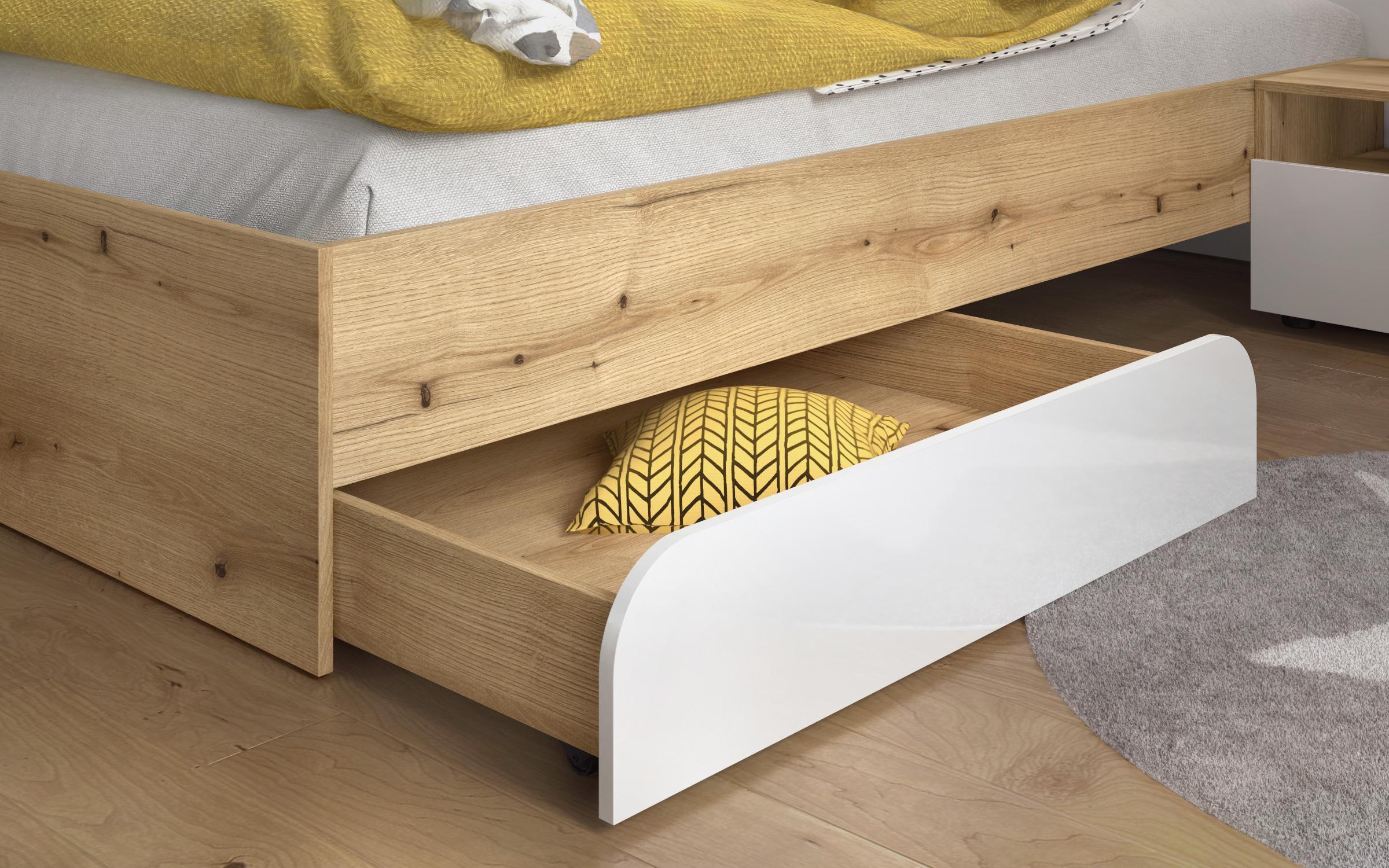 Παιδικό σετ δωματίου Shaw 90x200 δρυς evok + άσπρο γυαλιστερό