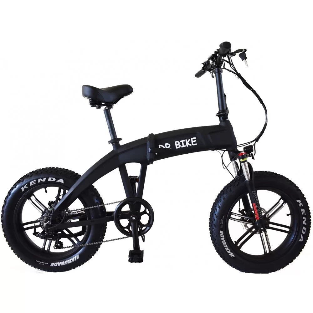 Σπαστό Ηλεκτρικό Ποδήλατο Αλουμινίου DR Bike 48V με SHIMANO ταχύτητες 20 ίντσες σε μαύρο χρώμα
