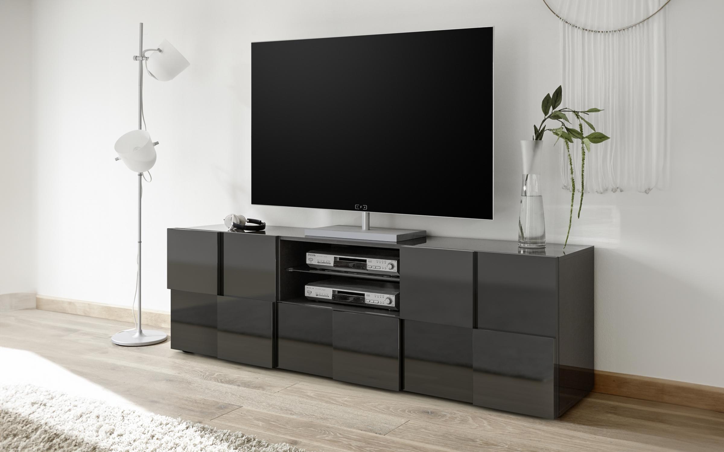 Έπιπλο TV Leonardo 4231 γκρι γυαλιστερό