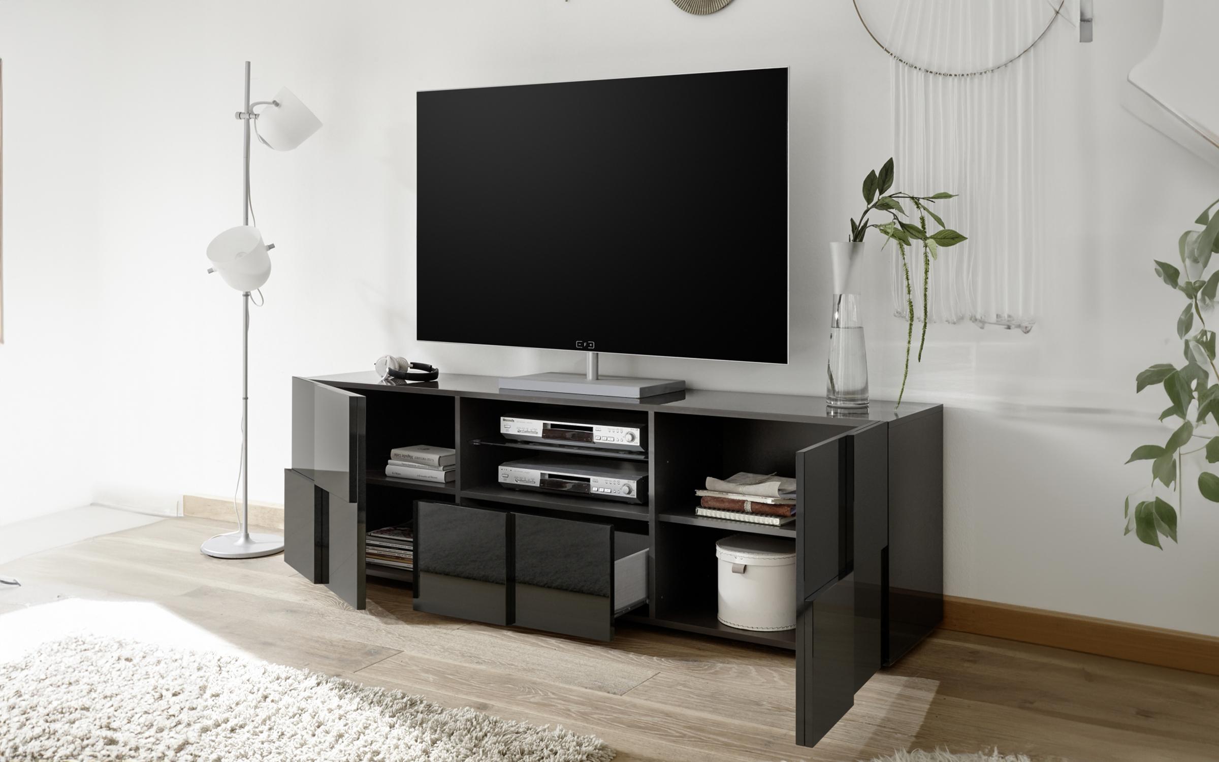 Έπιπλο TV Leonardo 4231 γκρι γυαλιστερό