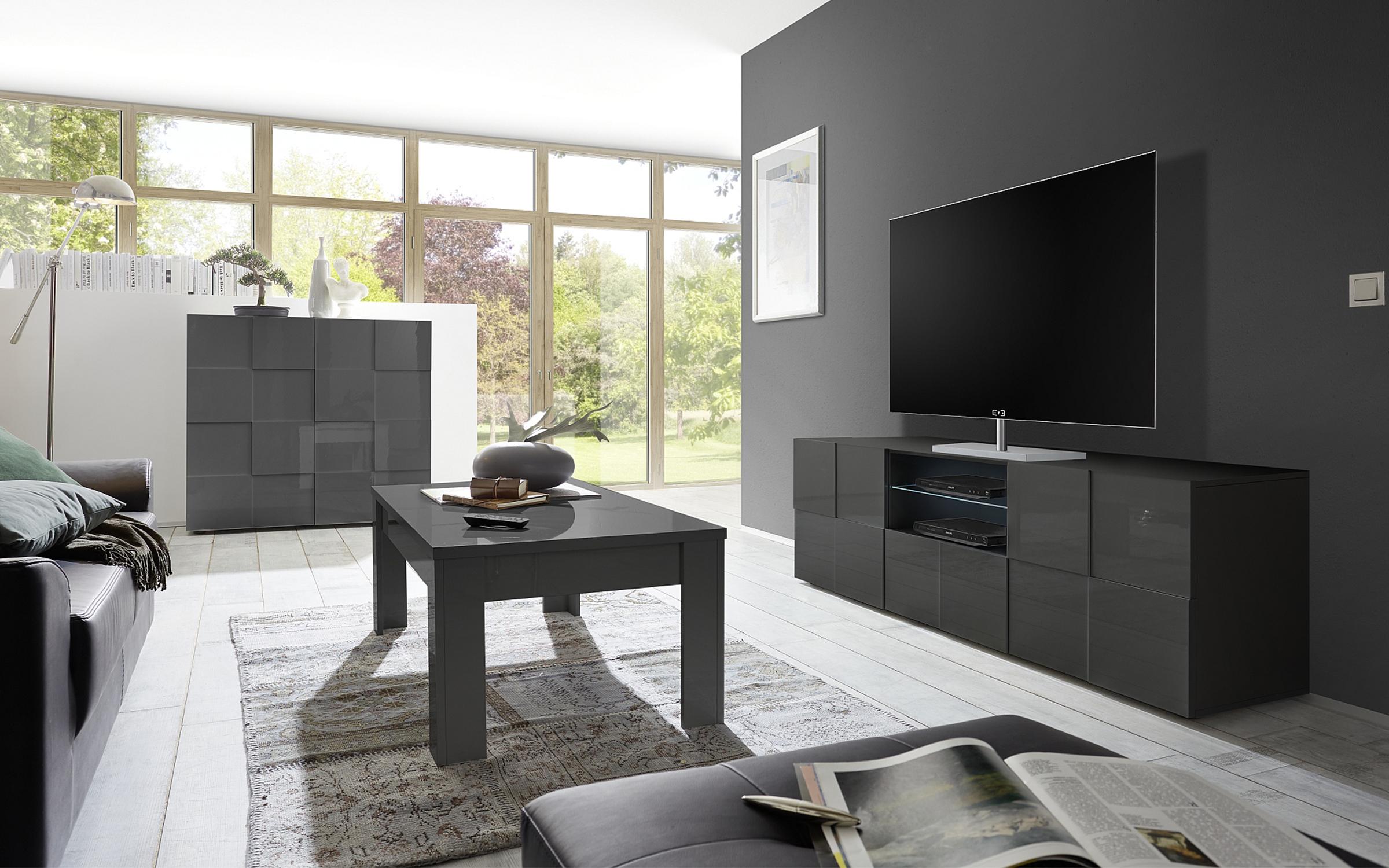 Έπιπλο TV Leonardo 4231 γκρι γυαλιστερό