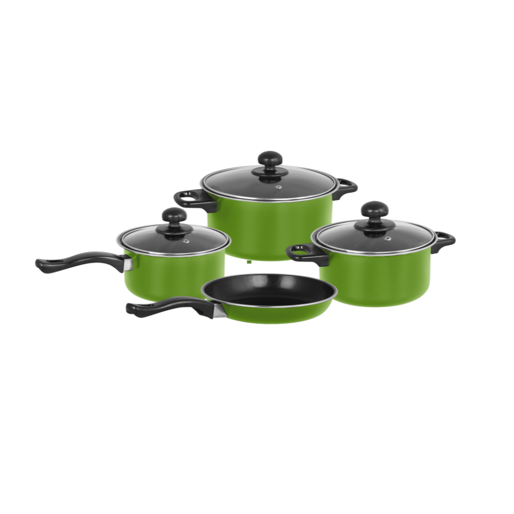 Σετ Κατσαρόλες 7 Τεμαχίων από carbon steel – GREEN – EH-S0118-G