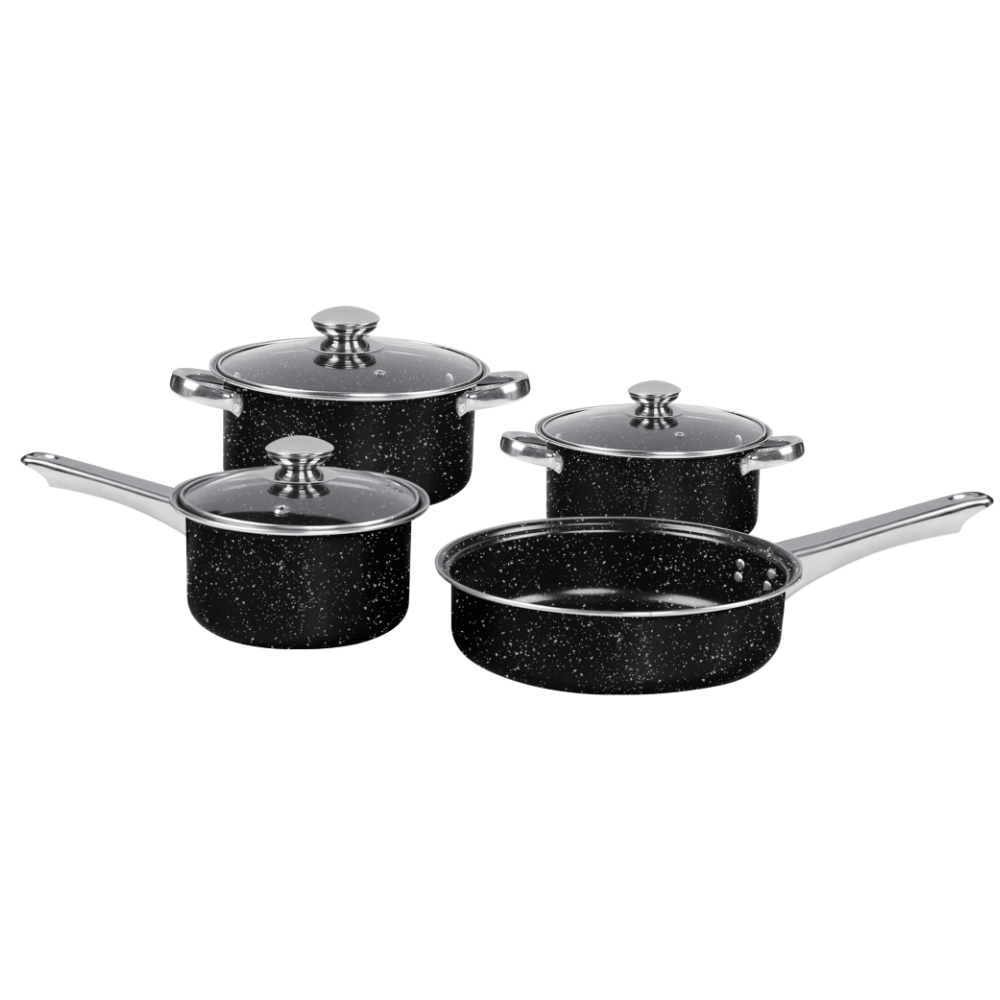 Σετ Κατσαρόλες 7 Τεμαχίων από carbon steel – BLACK – EH-S0168A