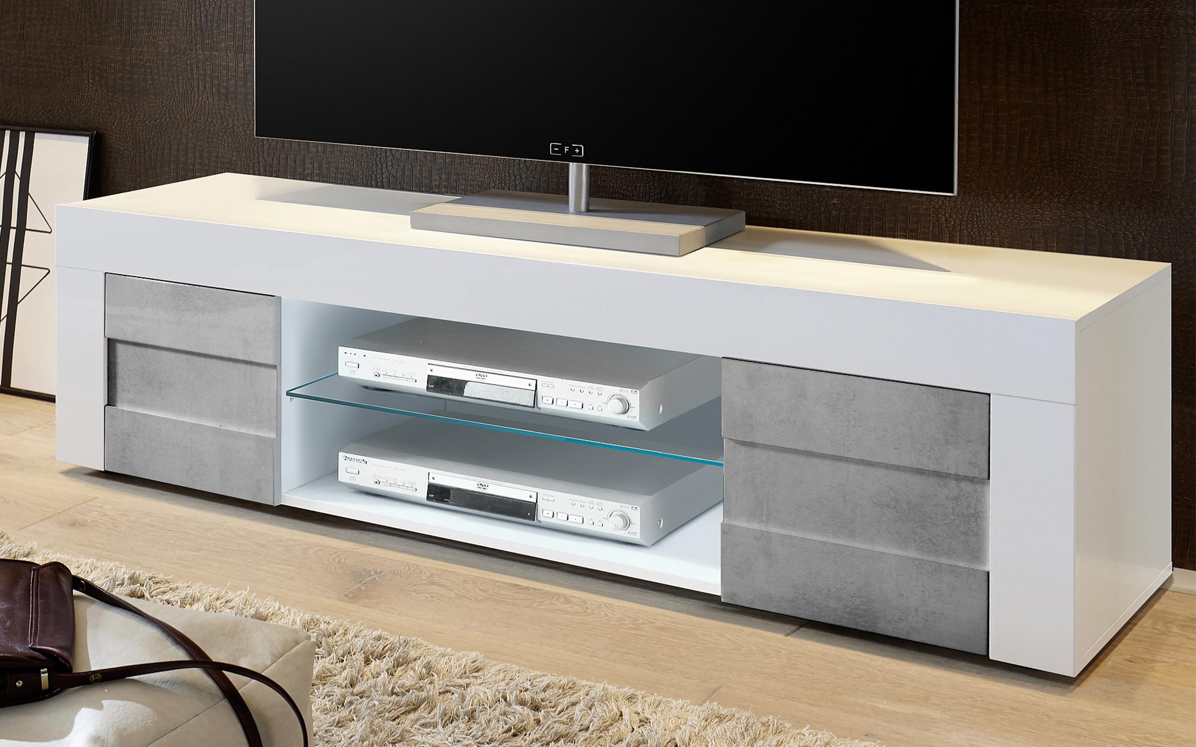 Έπιπλο TV Zuko 7569 άσπρο γυαλιστερό + beton