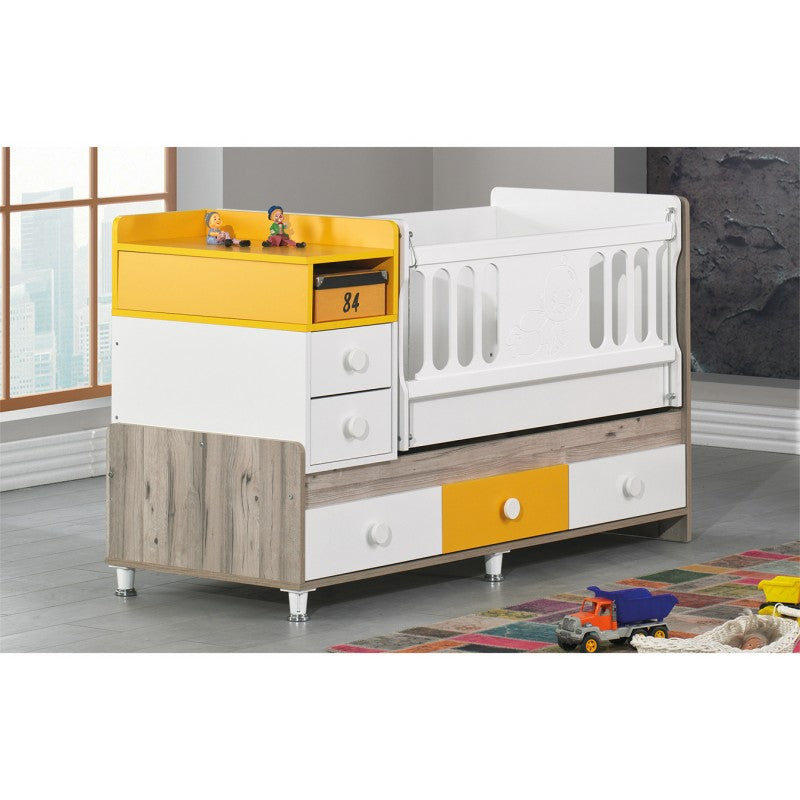 Βρεφική Κούνια Honeycomb Λευκή Δρυς WS-900