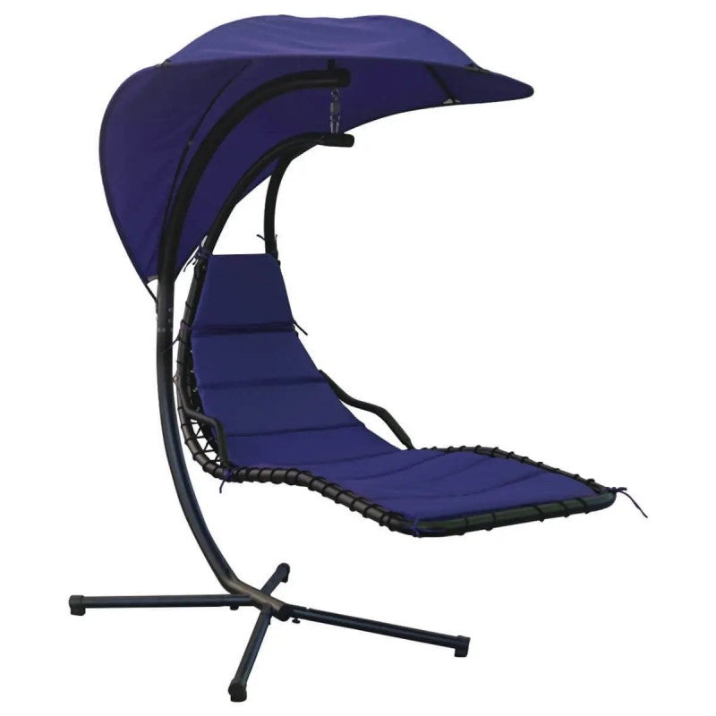Κούνια - Αιώρα - Ξαπλώστρα με Σκίαστρο και μεταλλική βάση Μπλε 200*180*80cm HH-105