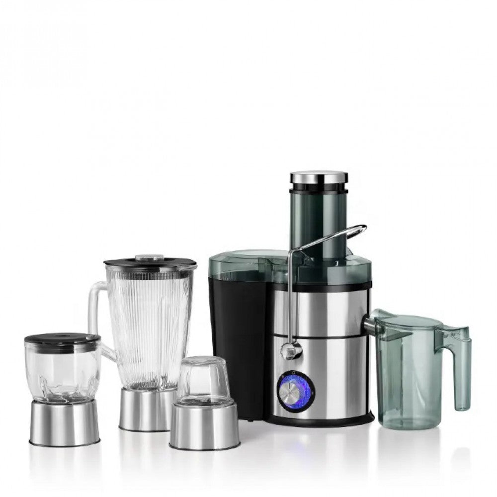 Αποχυμωτής 4 σε 1 με μπλέντερ, multi και μύλο 800W Inox Ασημί JUI-191082