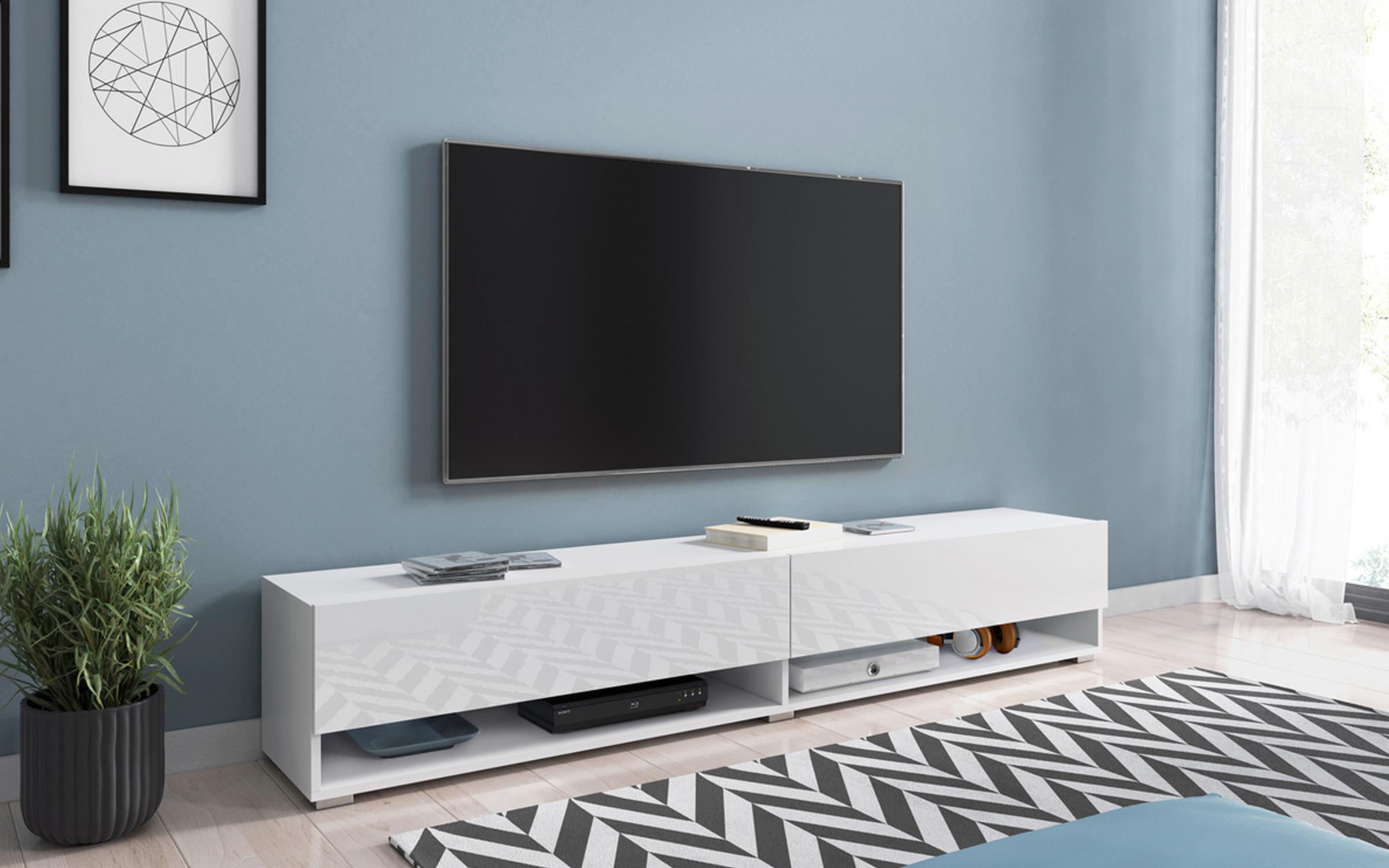 Έπιπλο TV Sebastian 2468 άσπρο + άσπρο γυαλιστερό
