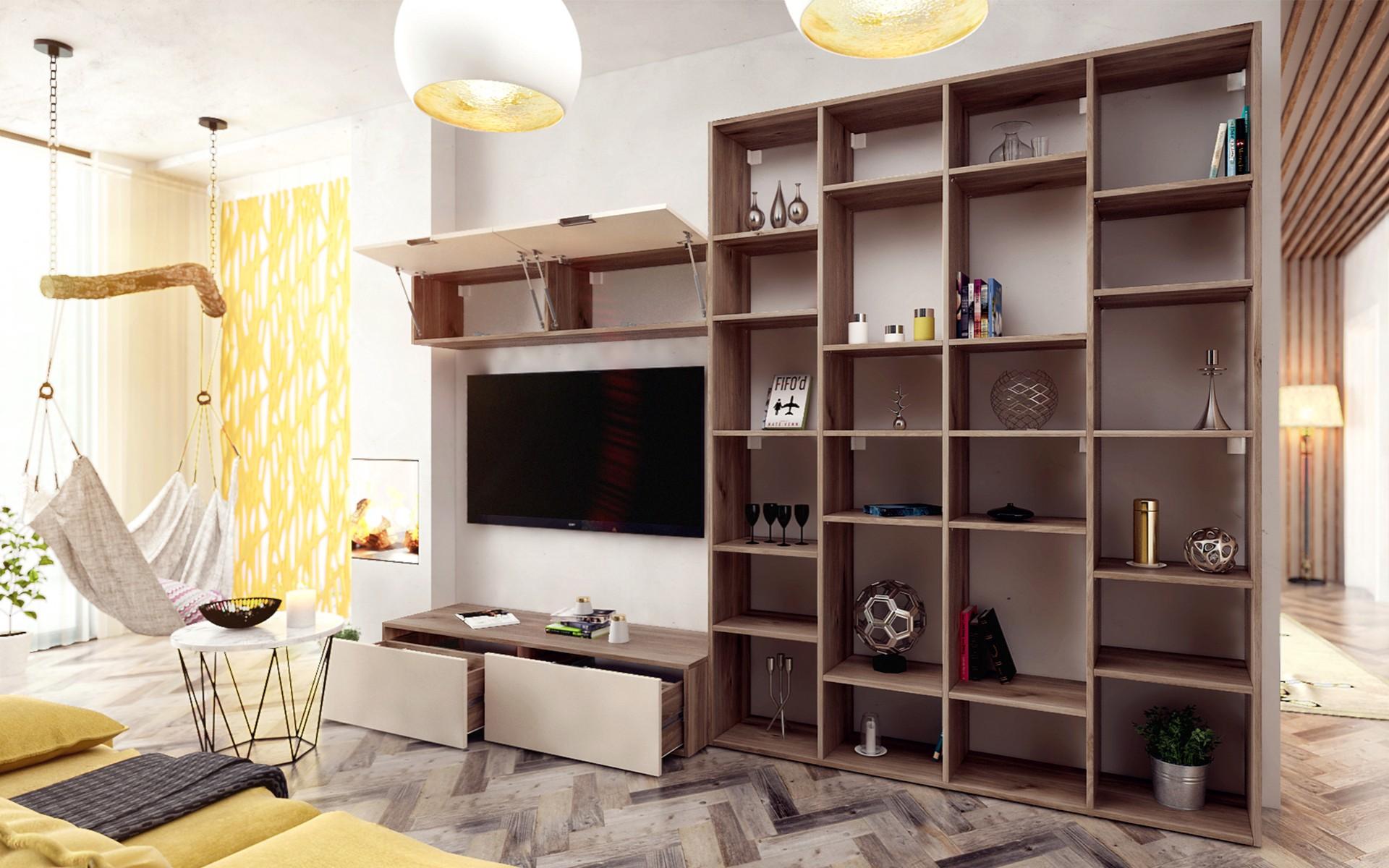 Έπιπλο σύνθεσης Eric 9023 δρυς μέλι castello + σαμπάνια