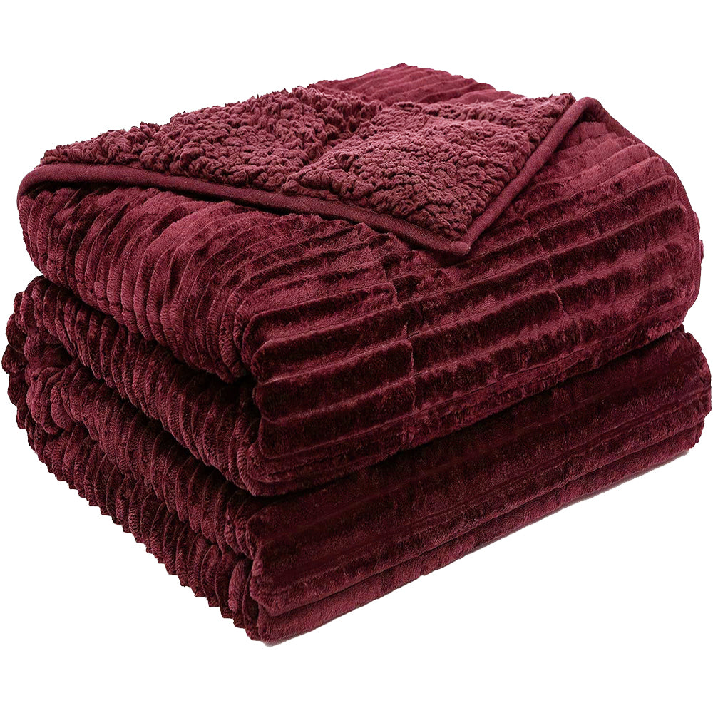 FLANNEL Sherpa Ultra Soft Υπέρδιπλο ΚΟΥΒΕΡΤΟΠΑΠΛΩΜΑ 3,2KG – 220×240 – ΜΠΟΡΝΤΟ