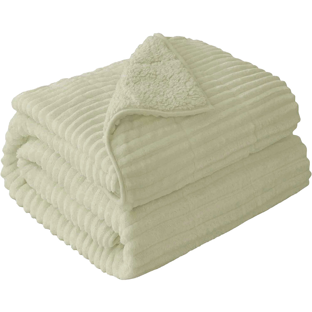 FLANNEL Sherpa Ultra Soft Υπέρδιπλο ΚΟΥΒΕΡΤΟΠΑΠΛΩΜΑ 3,2KG – 220×240 – ΕΚΡΟΥ