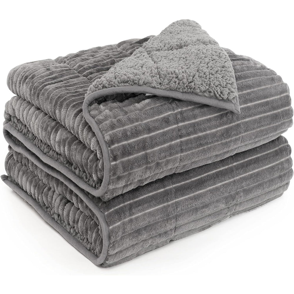 FLANNEL Sherpa Ultra Soft Υπέρδιπλο ΚΟΥΒΕΡΤΟΠΑΠΛΩΜΑ 3,2KG – 220×240 – ΓΚΡΙ