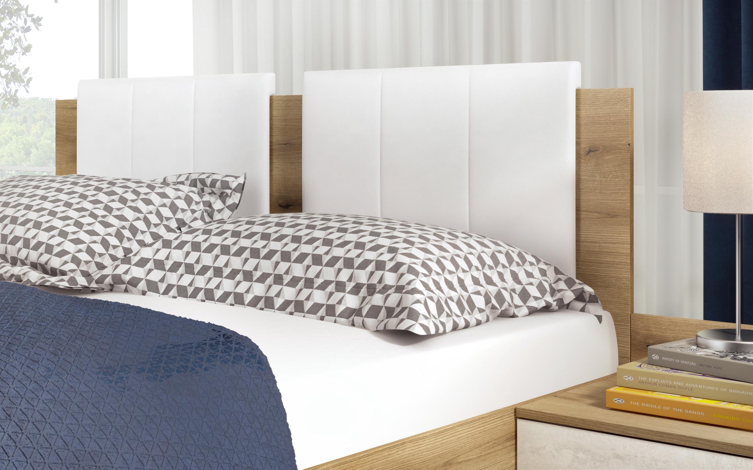 Σετ κρεβατοκάμαρας + στρώμα Oda 160x200 δρυς evok + silk