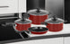 Σετ Κατσαρόλες 7 Τεμαχίων από carbon steel – RED – EH-S0118-R