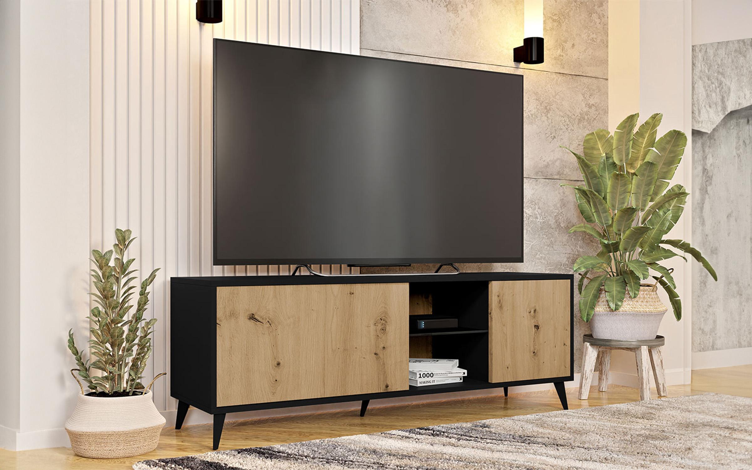 Έπιπλο TV Timo 5679 μαύρο + δρυς artisan