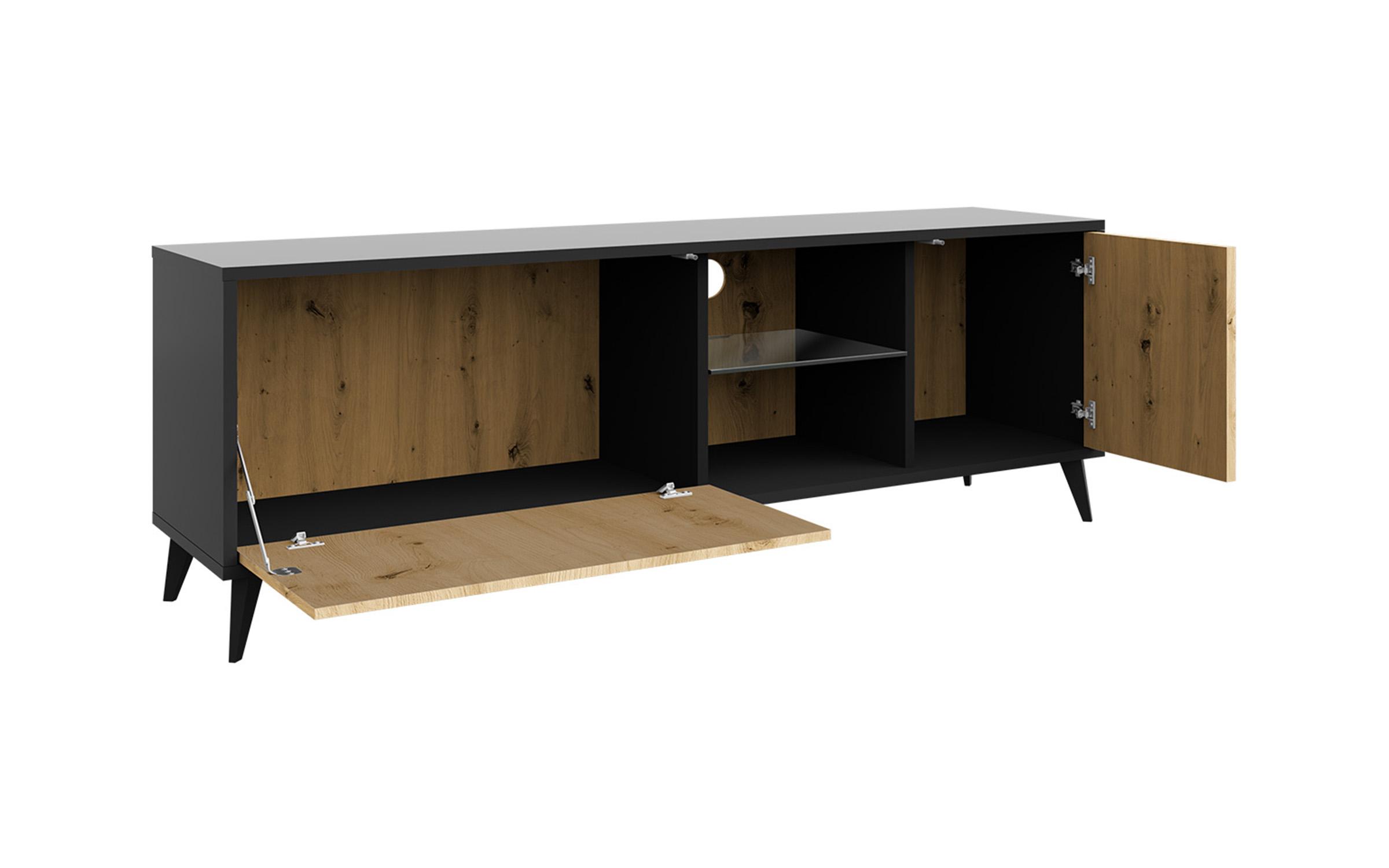 Έπιπλο TV Timo 5679 μαύρο + δρυς artisan
