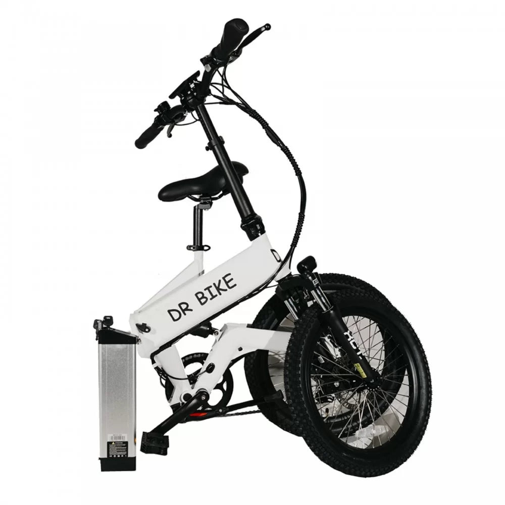 Σπαστό Ηλεκτρικό Ποδήλατο Αλουμινίου DR Bike 48V με SHIMANO ταχύτητες 20 ίντσες Άσπρο