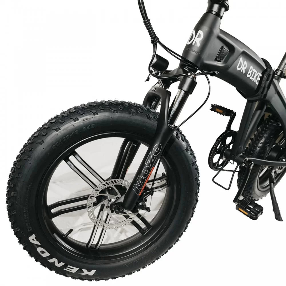 Σπαστό Ηλεκτρικό Ποδήλατο Αλουμινίου DR Bike 48V με SHIMANO ταχύτητες 20 ίντσες σε μαύρο χρώμα