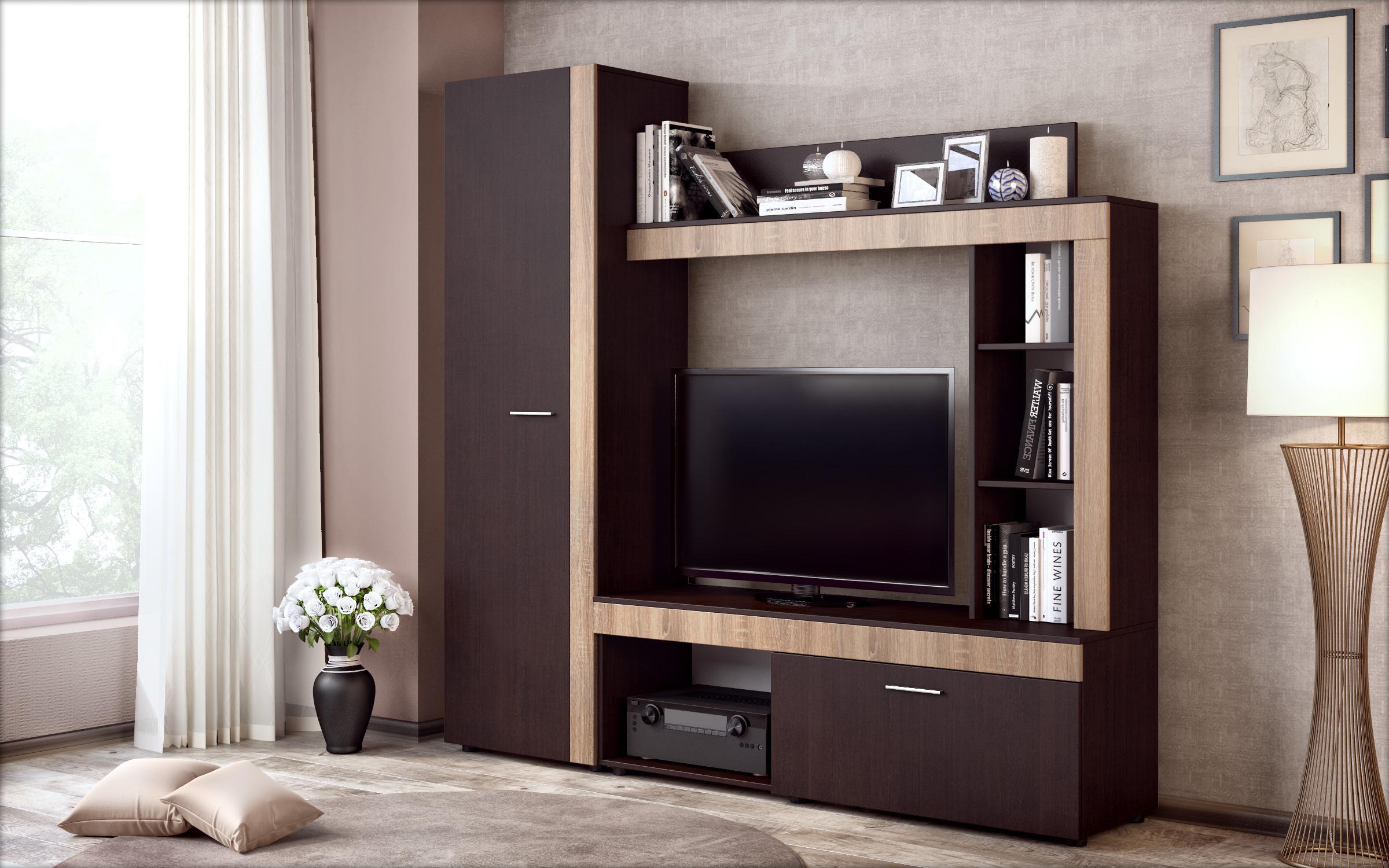 Έπιπλο σύνθεσης Bozer 2068 wenge + δρυς sonoma