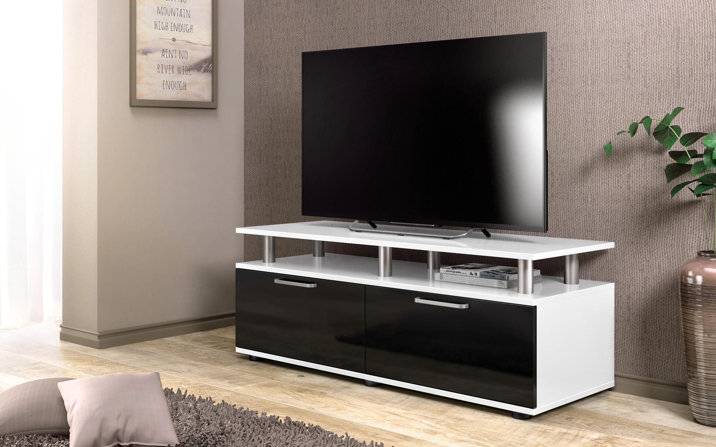 Έπιπλο TV Mandarin 6931 άσπρο + μαύρο γυαλιστερό