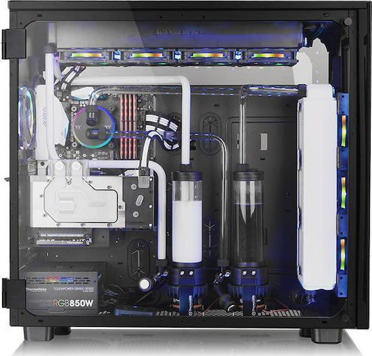 Thermaltake View 91 Tempered Glass RGB Edition Gaming Ultra Tower Κουτί Υπολογιστή με Πλαϊνό Παράθυρο Μαύρο