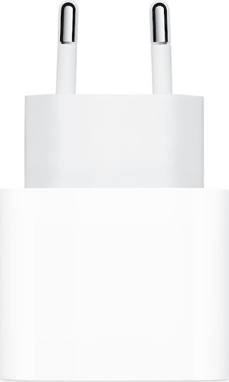 Apple Φορτιστής Χωρίς Καλώδιο με Θύρα USB-C 20W Power Delivery Λευκός (Power Adapter A2347)