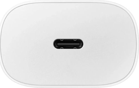 Samsung Φορτιστής Χωρίς Καλώδιο με Θύρα USB-C 25W Power Delivery Λευκός (EP-TA800N Bulk)