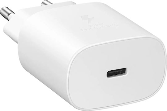 Samsung Φορτιστής Χωρίς Καλώδιο με Θύρα USB-C 25W Power Delivery Λευκός (EP-TA800N Bulk)