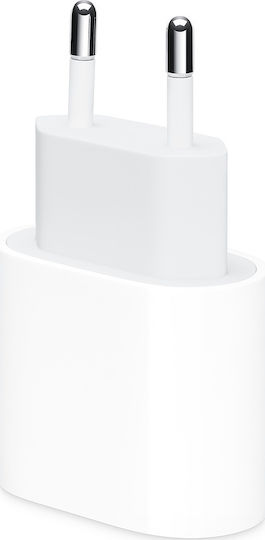 Apple Φορτιστής Χωρίς Καλώδιο με Θύρα USB-C 20W Power Delivery Λευκός (Power Adapter A2347)