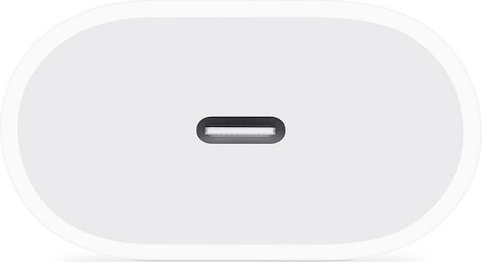 Apple Φορτιστής Χωρίς Καλώδιο με Θύρα USB-C 20W Power Delivery Λευκός (Power Adapter A2347)