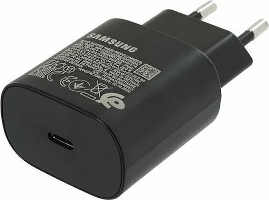 Samsung Φορτιστής Χωρίς Καλώδιο με Θύρα USB-C 25W Power Delivery Μαύρος (EP-TA800N Bulk)
