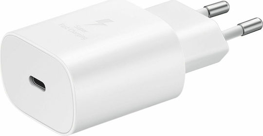 Samsung Φορτιστής Χωρίς Καλώδιο με Θύρα USB-C 25W Power Delivery Λευκός (EP-TA800N Bulk)