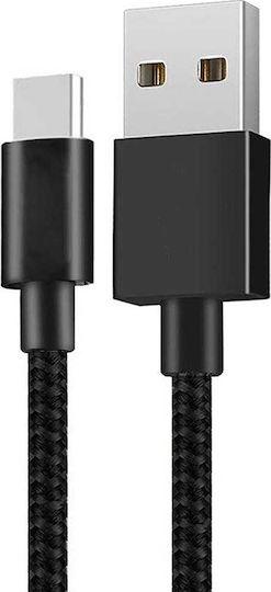Xiaomi Cable Original Braided Usb Type C Braided USB 2.0 Cable USB-C male - USB-A 18W Μαύρο 1m SJV4109GL