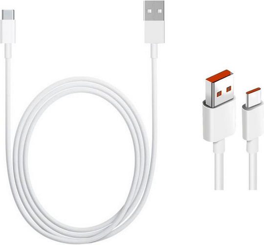Xiaomi USB 2.0 Cable USB-C male - USB-A 120W PD Λευκό 1m BHR6032GL Bulk