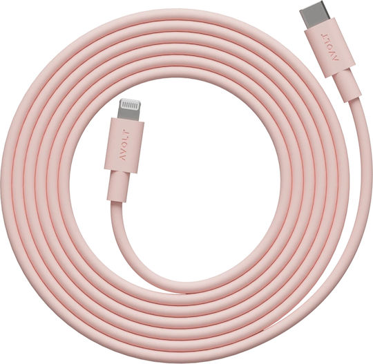 Fast Charging Data Cable USB-C Lightning Apple Avolt 2 Meters Pastel Pink
